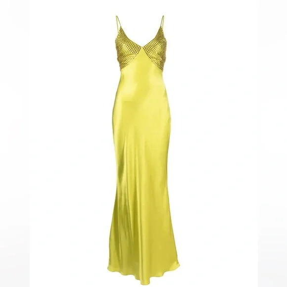 green emerald velvet dress FLORENTINE MAXI DRESS IN SHERBET YELLOW CHIFFON – DE LA VALI OFFICIAL main image 0